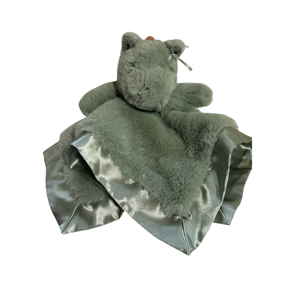 Cloud Island‎ Baby Security Blanket Plush Dragon Lovey Sage Green Satin Trim